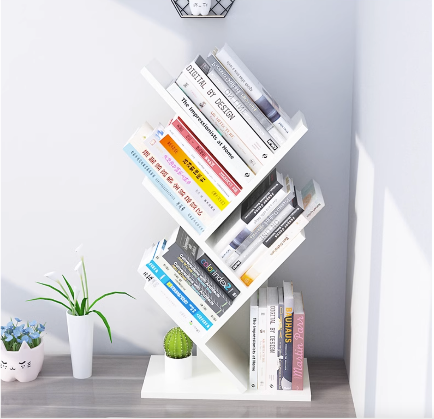Tabletop Bookshelf, Tree Shape Bookshelf, Book Storage Organizer,  Bookshelves, Book Display, Small Bookshelf 